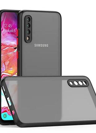 Матовый чехол с защитой для камеры на samsung a50 черный