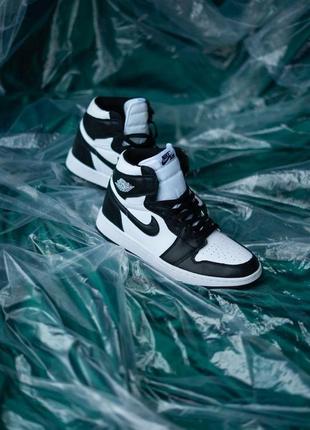 Nike air jordan 1 black/white 444 фото