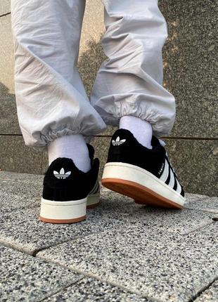 Adidas campus 00s black/white (хутро) 443 фото