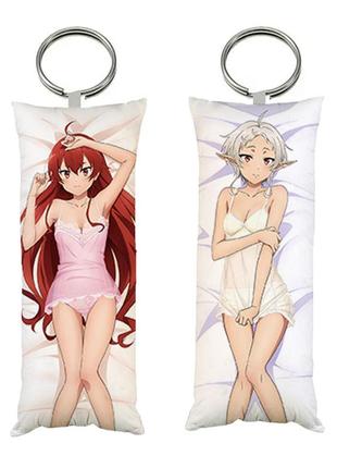 Брелок мини-дакимакура аниме реинкарнация безработного двухсторонний 4х10 см (br0525)