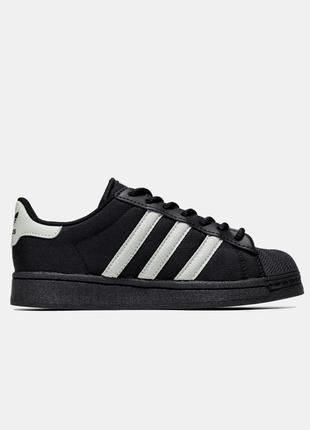 Женские кроссовки адидас суперстар / adidas superstar 'core black'2 фото