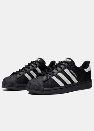 Женские кроссовки адидас суперстар / adidas superstar 'core black'4 фото