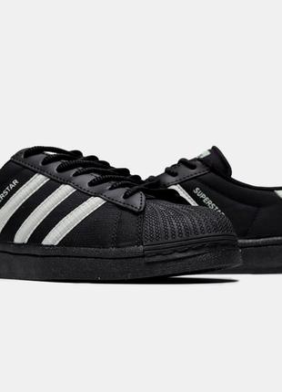 Женские кроссовки адидас суперстар / adidas superstar 'core black'5 фото