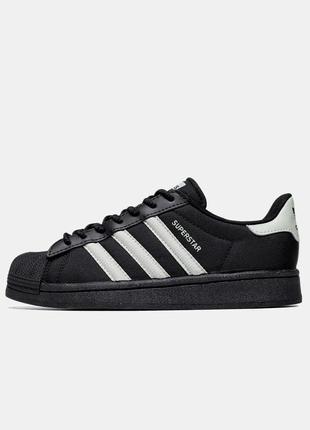 Женские кроссовки адидас суперстар / adidas superstar 'core black'8 фото