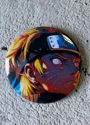 Аниме значок наруто, наруто узумаки, 58мм