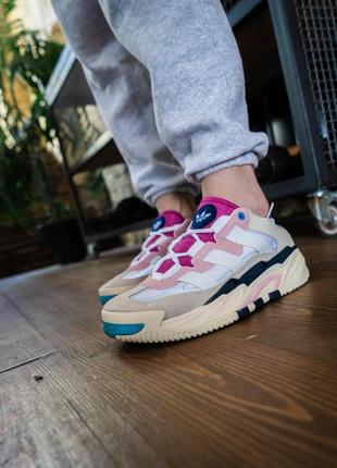 Кроссовки adidas niteball off white cream white женские