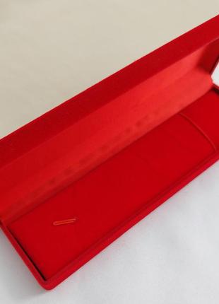 Футляр для браслетов прямоугольный бархатный красный длинный