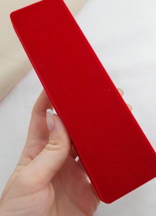 Футляр для браслетов прямоугольный бархатный красный длинный