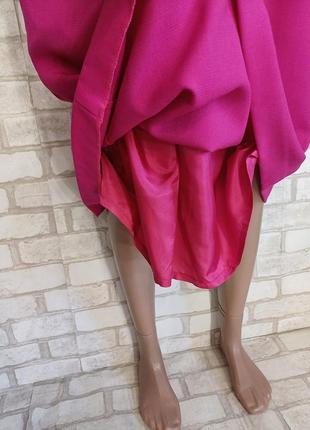Новое стильное платье миди в сочно розовом цвете фуксия, размер 2-3хл5 фото