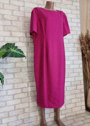 Новое стильное платье миди в сочно розовом цвете фуксия, размер 2-3хл3 фото