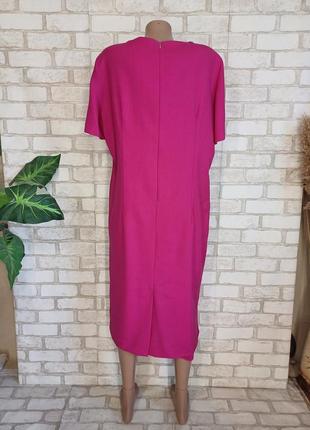 Новое стильное платье миди в сочно розовом цвете фуксия, размер 2-3хл2 фото