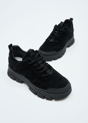 Кроссовки женские allsy (lonza) черные замшевые