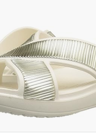 Crocs крокс слайды шлепанцы шлепки crocssloane embellished xstrap slide sandal oyster gold