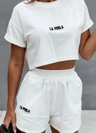 Костюм спортивный с шортами "la perla