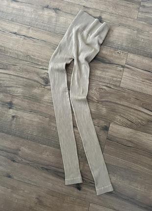 Бежеві лосіни в рубчик з пушап ефектом