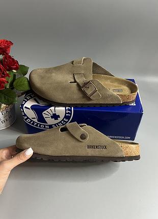 Шльопанці шкіряні сабо клоги  взуття біркеншток birkenstock boston