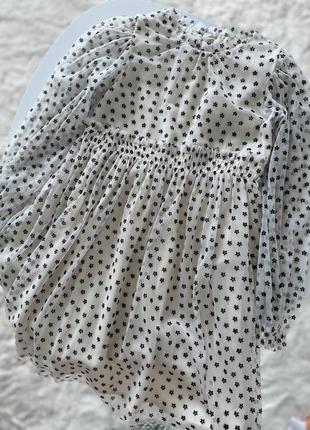 Шифоновое молочное платье в цветочки zara 116