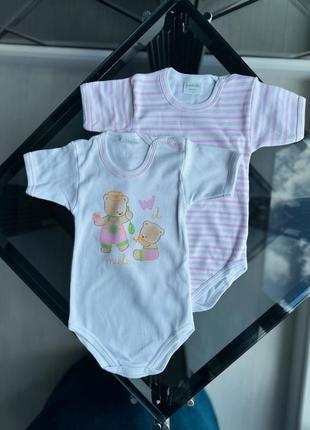 Набор из 2 боди, белый боди белый бодик белый боди 12 мес 74 размер