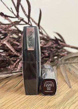 Красный увлажняющий помада isadora 220 ruby wine perfect moisture lipstick