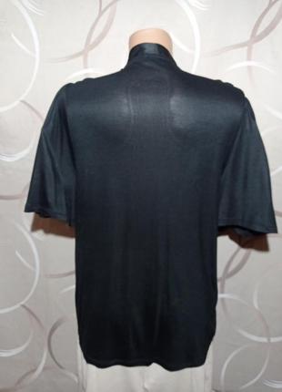 Блуза футболка вільного крою чорного кольору,трендова зав'язка бантик6 фото