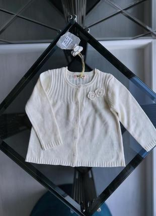 Кофтинка кофта на пуговицах белая кофточка вязаная 18 мес 86 размер