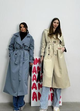 Это must have. стильный тренч. на подкладке, с поясом, на тренче шлёвки, благодаря которым пояс держиттс3 фото