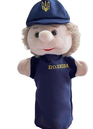 М'яка іграшка-рукавичка поліцейський різнокольоровий 33 см м158