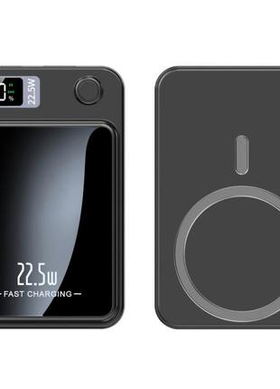 Повербанк 5000 mah с беспроводной зарядкой usb-c/usb-a быстрая зарядка, magsafe магниты
