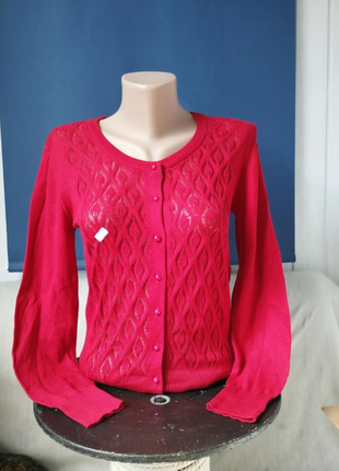 Кардиган женский ажурный тонкая кофта на пуговицах