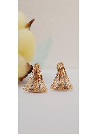 Сережки xp,  18k. 1,6см/1,4см