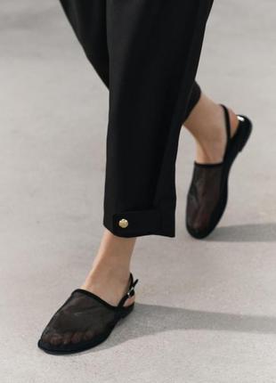 Тапочки мюли из сетки zara