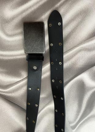 Черный мужской широкий кожаный ремень 95