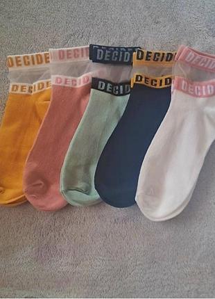 Набір жіночих шкарпеток з сіточкою, яскраві шкарпетки підліткові, носки женские с сеточкой, комплект яскравих носків5 фото