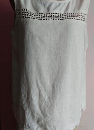 Next блуза без рукавов белая лен 52%