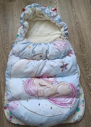 Конверт зимний для новорожденного.