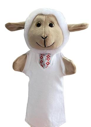 Мягкая игрушка-рукавичка овечка разноцветный 33 см м164