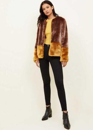 Шикарная лёгкая мягкая шубка в стиле колор блок