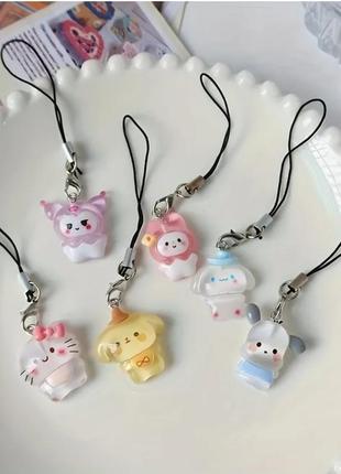 Брелок подвеска на телефон sanrio kuromi my melody на рюкзак подвесной шарм подарок брелоки