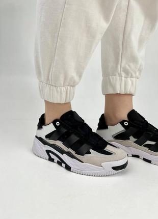 Мужские кроссовки adidas nitebal black white beige v / smb