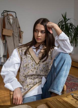 Стильная oversize жилетка от mango размер xs-s-m zara жилет