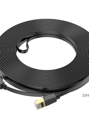 Патч-корд hoco 20м сат.6 gigabit ethernet rj45 плоский інтернет кабель us07