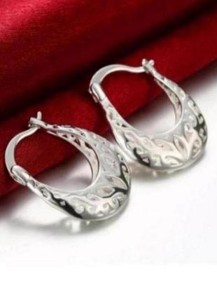 Серьги серебро кольца маленькие silver ♥️ ажурные красивые