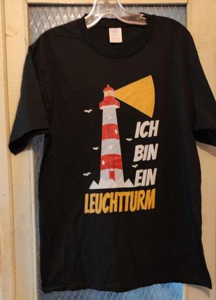 Размер м новая футболка майка с европы чёрная ich bin ein leuchtturm я маяк