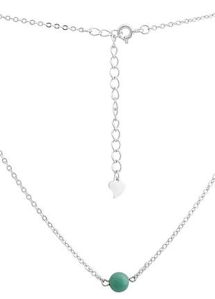 Серебряное колье silverthin с бирюзой, вес изделия 2,39 гр (2146872) 400450 размер