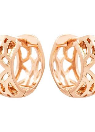 Серьги xuping с узорами английская застежка позолота