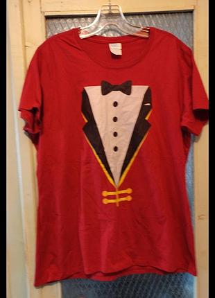 Размер xl новая футболка майка джентльмен фрак костюм красная