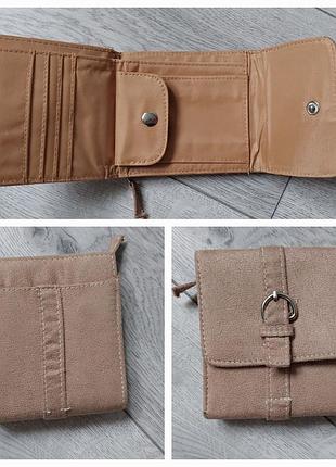 Текстильный компактный кошелёк, портмане под замш