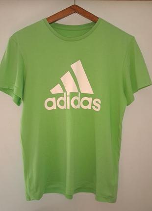Мужская салатовая футболка adidas адидас