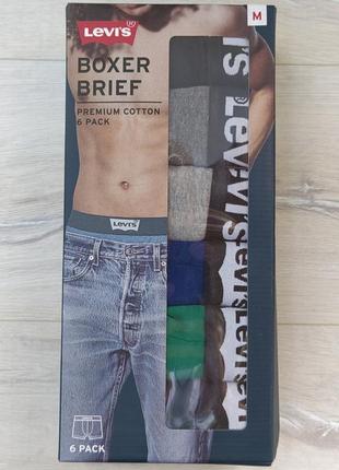 Levi's упаковка мужские трусы размер м боксеры 6шт