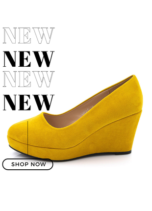 Яскраві жовті туфлі на платформі1 фото